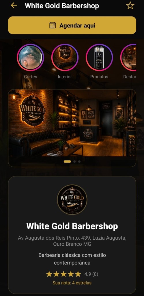 Perfil da barbearia no Barvello